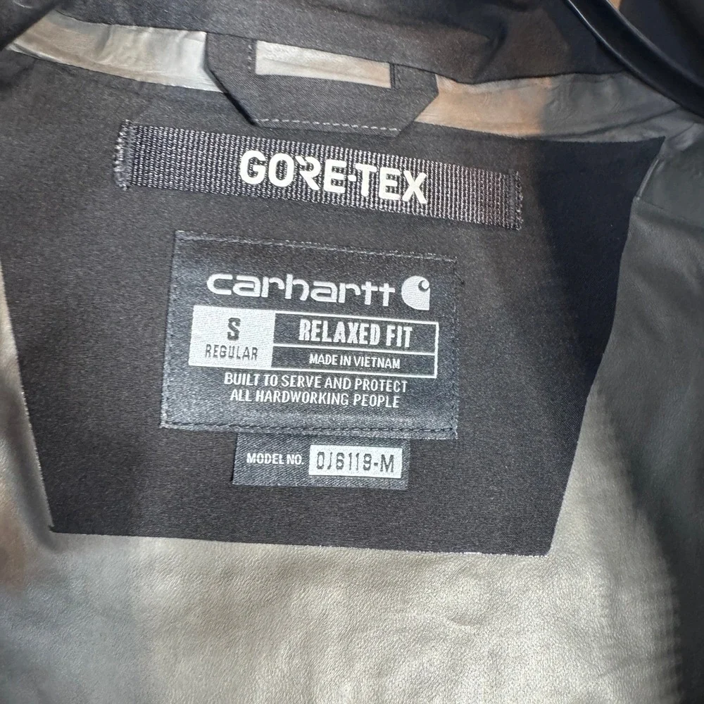 Carhartt LWD Gore-Tex‎ Jacket Mens Small Hooded Waterproof Outdoor Hiking